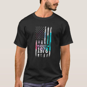 Camiseta 44 Años, Agosto De 1978 Bandera Estadounidense 44