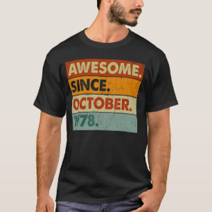 Camiseta 44 años de edad 44º cumpleaños increíble desde oct