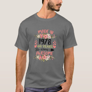 Camiseta 44 Años De Edad 44º Nacido En 1978 Mujeres Chicas