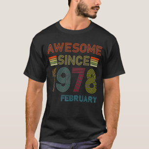 Camiseta 44 años de edad asombrosa desde febrero de 1978 44