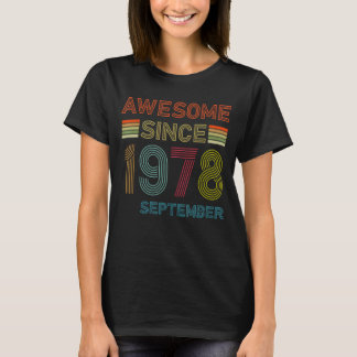 Camiseta 44 años de edad asombrosa desde septiembre de 1978