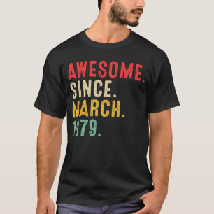 Camiseta 44 años de edad increíble desde marzo de 1979 44º 
