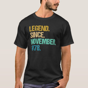 Camiseta 44 años de edad increíble desde noviembre de 1978