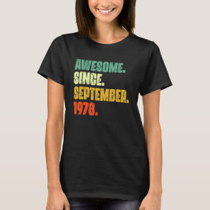 Camiseta 44 años de edad increíble desde septiembre de 1978