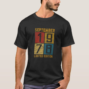 Camiseta 44 Cumpleaños Septiembre 1978 Nacido En 1978 44 Añ