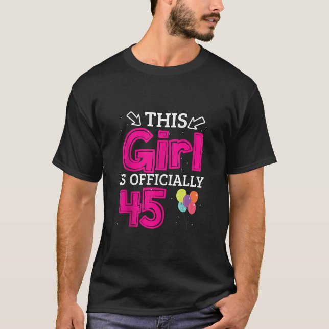 Camiseta 45º cumpleaños Este Chica es oficialmente de 45 añ (Anverso)