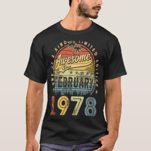 Camiseta 45º cumpleaños increíble desde febrero de 1978 45 