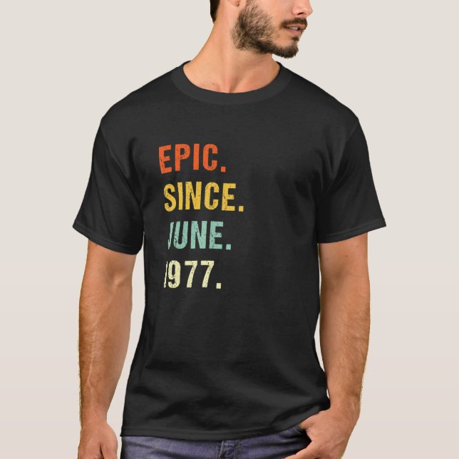 Camiseta 45.ª Épica De Cumpleaños Desde Junio De 1977 45 Añ (Anverso)