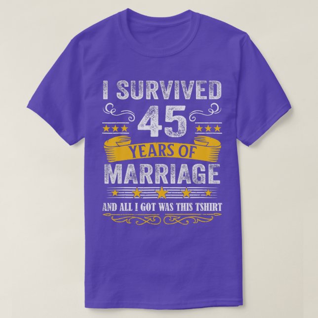 Camiseta 45.º Boda Aniversario Camisas Parejas Esposo Wif (Diseño del anverso)