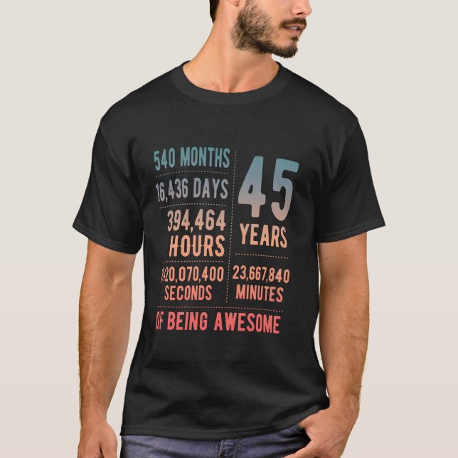 Camiseta 45.º cumpleaños de mujeres cómicas de 45 años (Anverso)