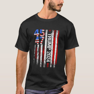 Camiseta 45 47 Bandera estadounidense de Trump 2024 recuper