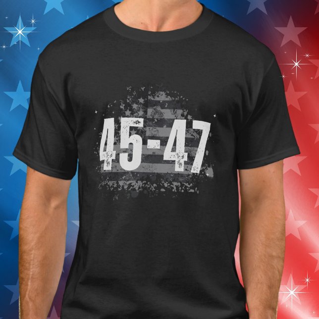 Camiseta 45-47 Presidente de los Estados Unidos Bandera Pat (Available in multiple styles, colors, sizes. )