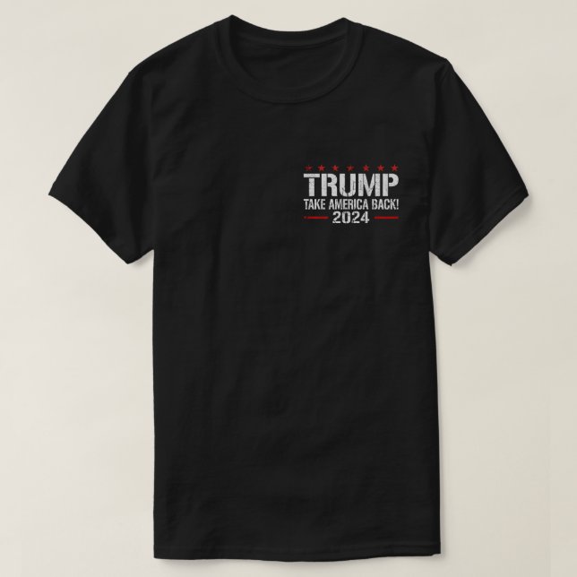 Camiseta 45 47 Trump 2024 Bandera estadounidense apoyo a un (Diseño del anverso)