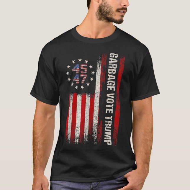 Camiseta 45 47 Trump 2024 Bandera estadounidense electoral  (Anverso)