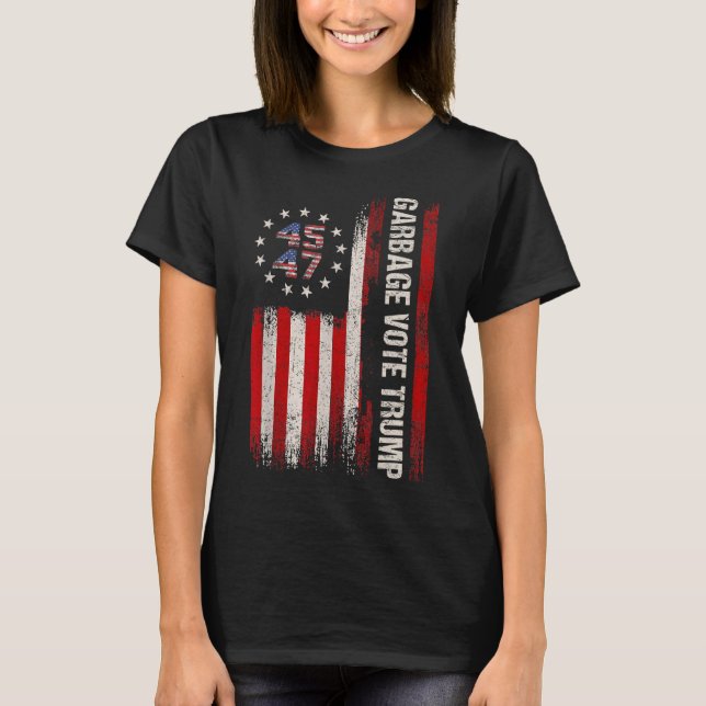Camiseta 45 47 Trump 2024 Bandera estadounidense electoral  (Anverso)