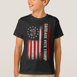 Camiseta 45 47 Trump 2024 Elección Bandera Estadounidense V