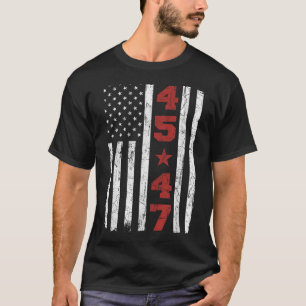 Camiseta 45 47 Trump Viste Bandera Estadounidense 2025 Pres
