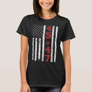 Camiseta 45 47 Trump Viste Bandera Estadounidense 2025 Pres