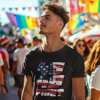 Camiseta 45 48 Luchar contra los hombres Valor de la bander