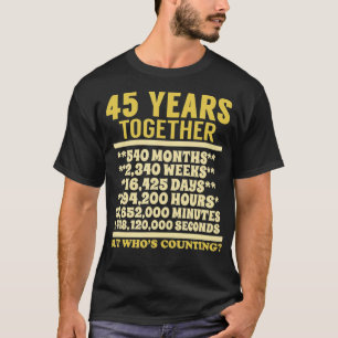 Camiseta 45 Aniversario 45.º Boda