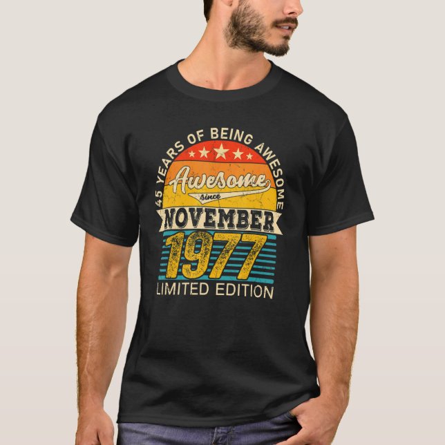 Camiseta 45 Aniversario 45 Años Nacido en 1977 (Anverso)