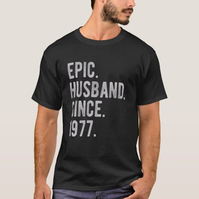 Camiseta 45° Aniversario Boda De Su Esposo Épico Sinc (Anverso)