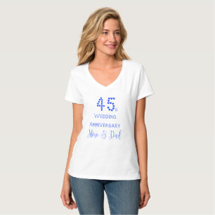 Camiseta 45° Aniversario Boda Padres Boda Sapphire