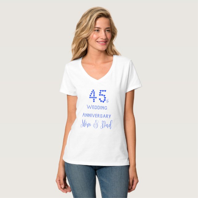 Camiseta 45° Aniversario Boda Padres Boda Sapphire (Anverso completo)