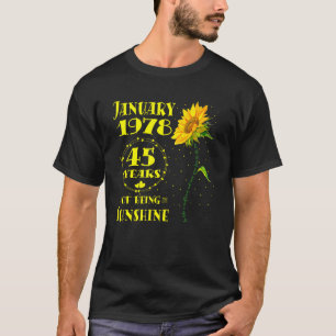 Camiseta 45 Aniversario Girasol de 45 años Nacido en Enero