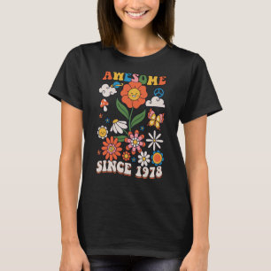 Camiseta 45 años de edad increíble desde 1978 Groovy Retro 