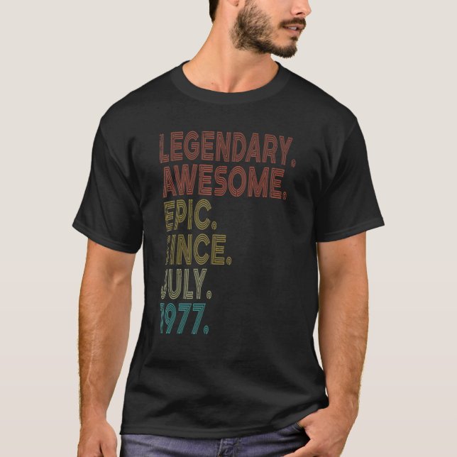 Camiseta 45 años de edad increíble desde julio de 1977 45º  (Anverso)