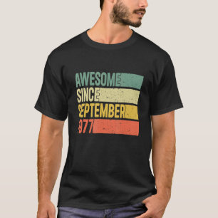 Camiseta 45 años de edad increíble desde septiembre de 1977