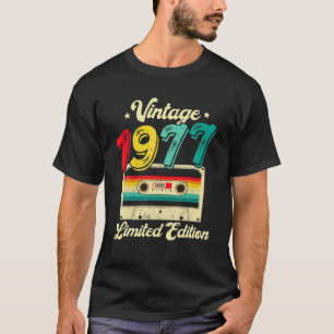 Camiseta 45 Años Vintage 1977 Cinta Cassette 45º Nacimiento