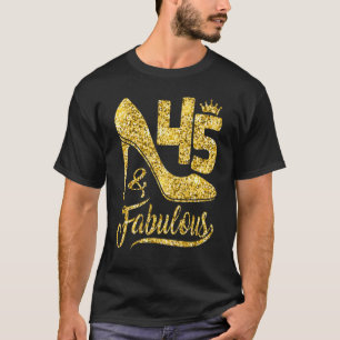 Camiseta 45 años y fabulosa corona de cumpleaños número 45 