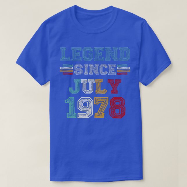 Camiseta 45 añosDesde julio de 1978 45º cumpleaños (Diseño del anverso)