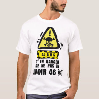 Camiseta 45 ans danger panneau tete mort anniversaire