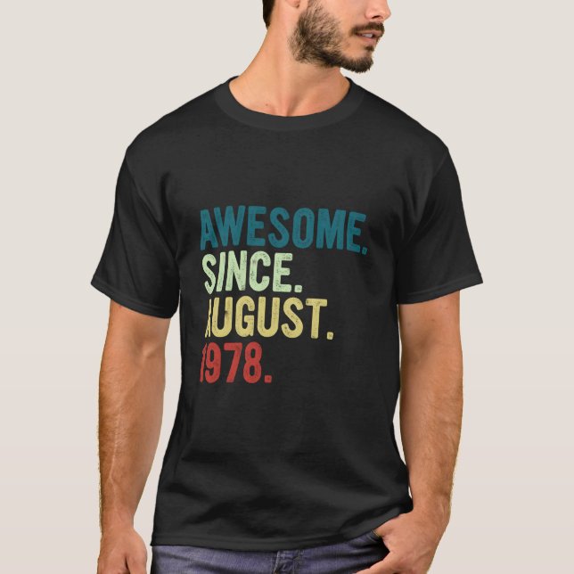Camiseta 45 Awesome Since August 1978 45Th (Anverso)