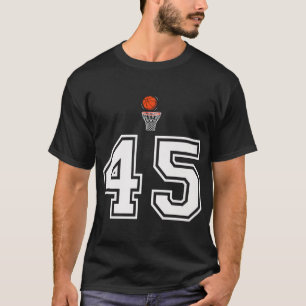Camiseta 45 Number Basketball Style Vintage White Premium