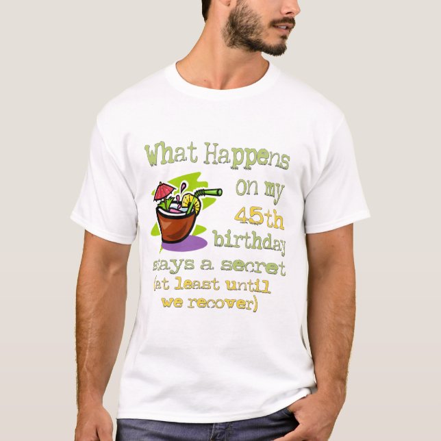 Camiseta 45.o Regalos de la fiesta de cumpleaños (Anverso)