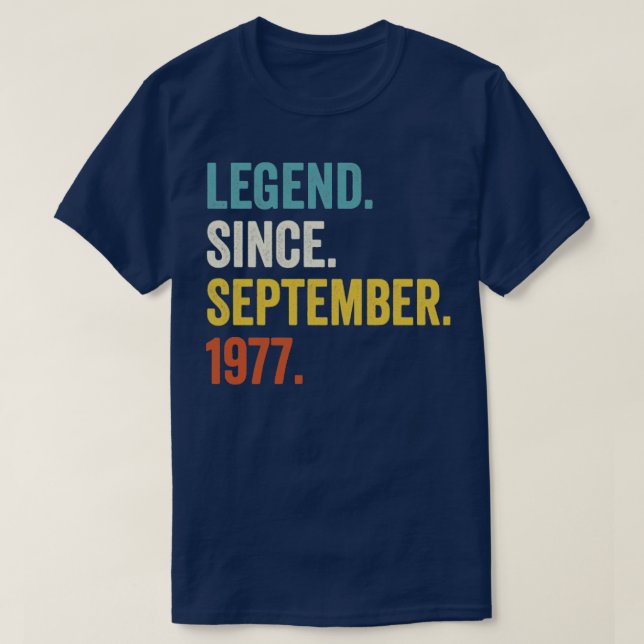 Camiseta 45 Years Old Legend Since September 1977 45th Birt (Diseño del anverso)