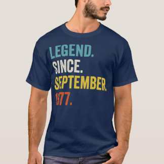 Camiseta 45 Years Old Legend Since September 1977 45th Birt