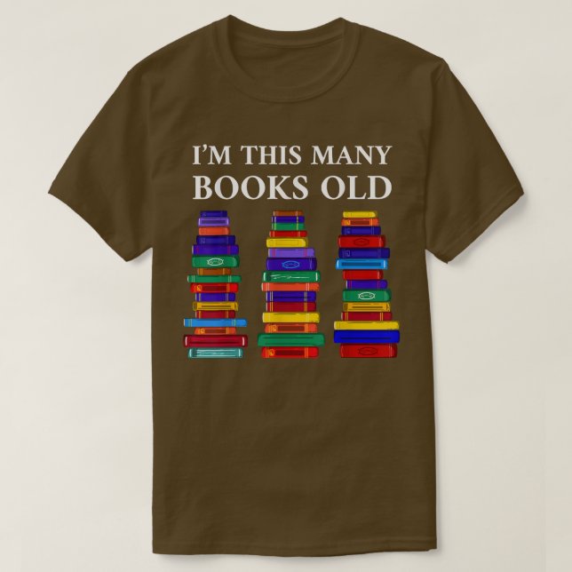 Camiseta 45th Birthday I'm This Many Books Old 45 Year Old  (Diseño del anverso)