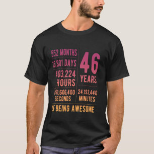 Camiseta 46.º cumpleaños de mujeres cómicas de 46 años