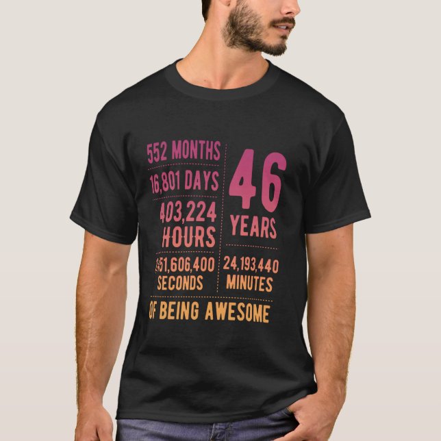 Camiseta 46.º cumpleaños de mujeres cómicas de 46 años (Anverso)