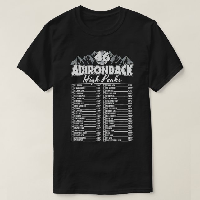 Camiseta 46 Adirondack Mountain Climbing Checklist Premium  (Diseño del anverso)