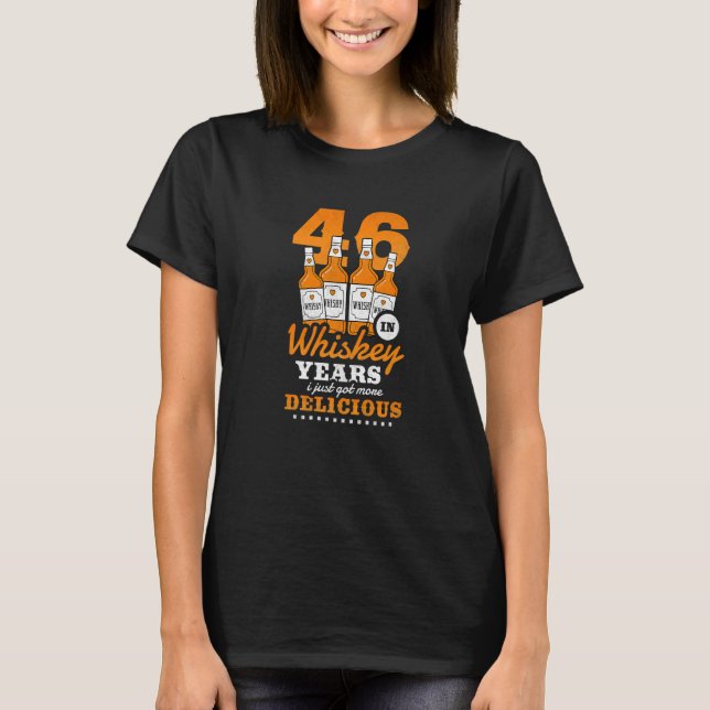 Camiseta 46 Aniversario En Whiskey Years Acabo De Obtener M (Anverso)