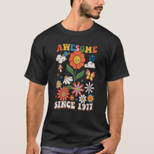 Camiseta 46 años de edad asombrosa desde 1977 Groovy Retro