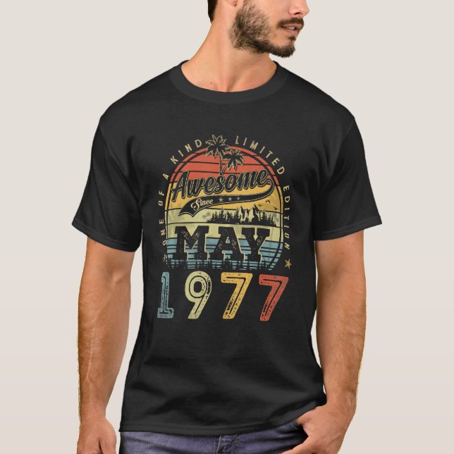 Camiseta 46 años de edad increíble desde mayo de 1977 46º c (Anverso)