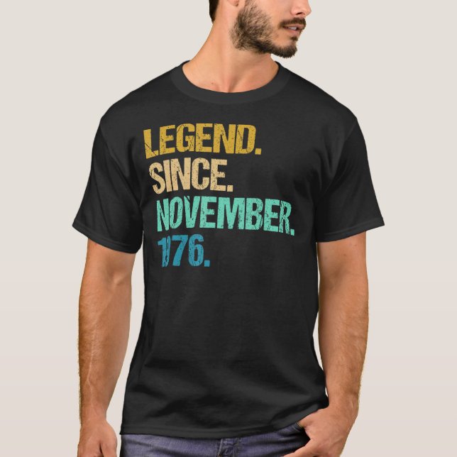 Camiseta 46 años de edad increíble desde noviembre de 1976  (Anverso)