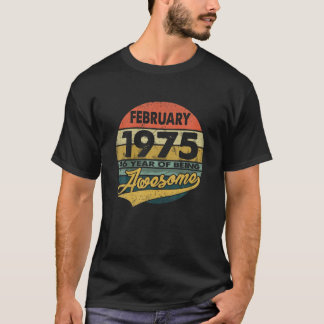 Camiseta 46 Años Nacidos En Febrero De 1975 Traje 46ª Bir